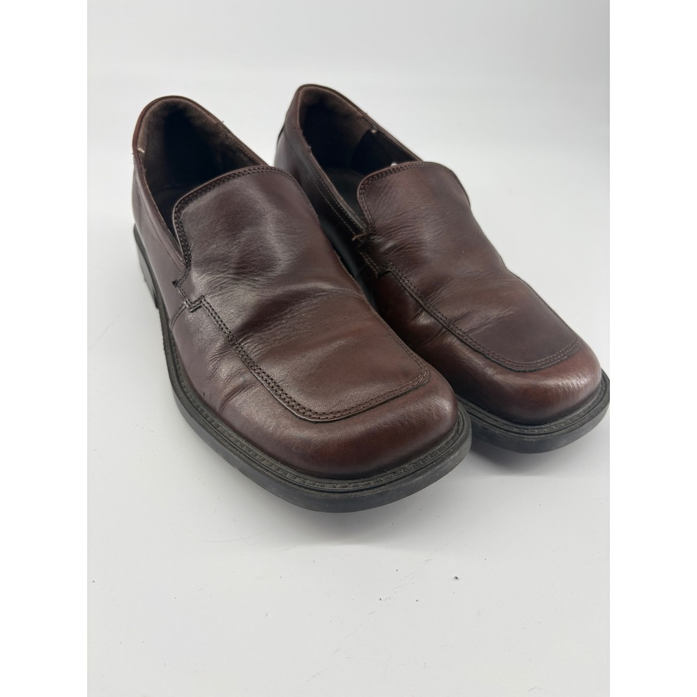Vintage Kenneth Cole NY Democrat Square Toe Loafers Brown Leather Y2K Italy 41 8